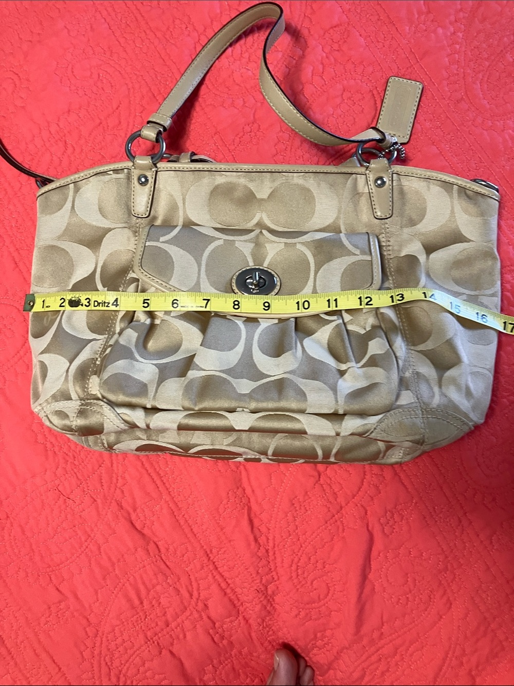 Coach Signature Leah Tote Handbag/Shoulder Bag - Picture 5 of 6